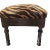 1920s English Mahogany Footstool With Turned Legs and Zebra Pattern Upholstery For Sale - Image 11 of 16