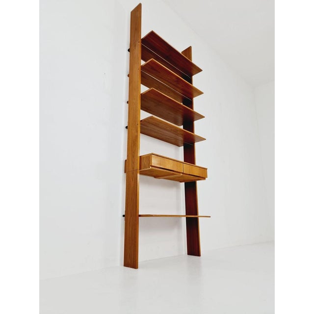 Brown Vintage German Walnut Bookshelf, 1960s For Sale - Image 8 of 11
