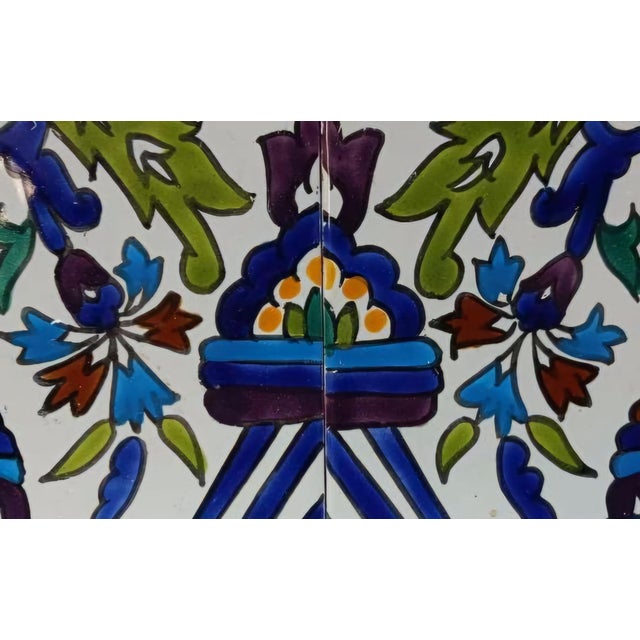 Ceramic Jugendstil Ceramic Tile Panel With Floral Motif, Early 20th Century. For Sale - Image 7 of 8