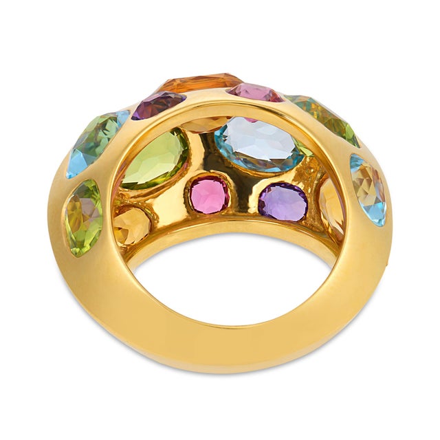 Metal 1990s Seaman Schepps 13.00 Carat Gemstone 18k Yellow Gold Antibes Ring, Size 6 For Sale - Image 7 of 8