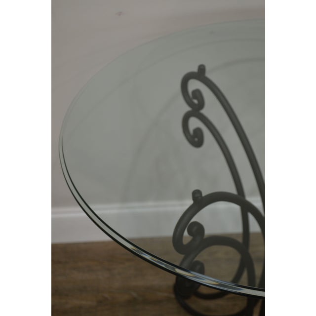 Wrought Iron Base Round Glass Top Bistro Dining Table Chairish