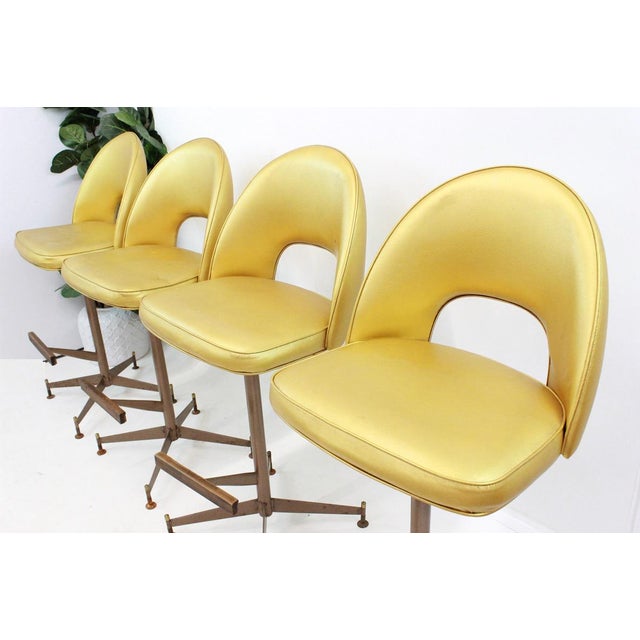 Mid Century Modern Gold Bar Stools Chairish