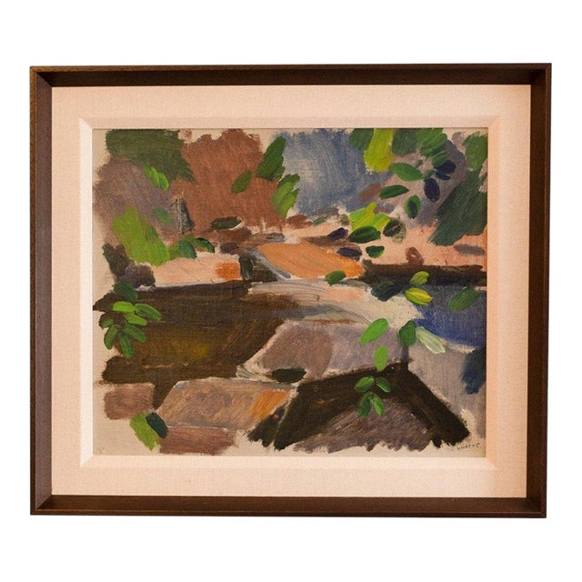Nils-Folke Knafve Swedish Abstract Landscape Oil Painting For Sale