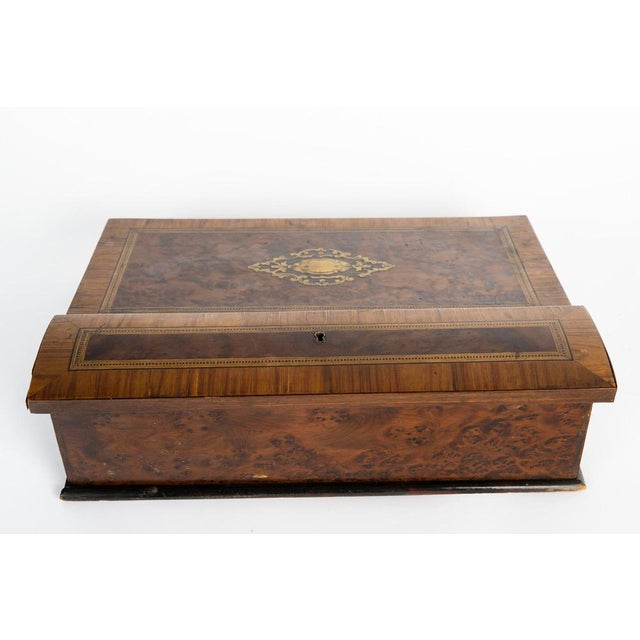 Napoleon III Marquetry and Brass Inkwell, 19th Century For Sale - Image 9 of 11