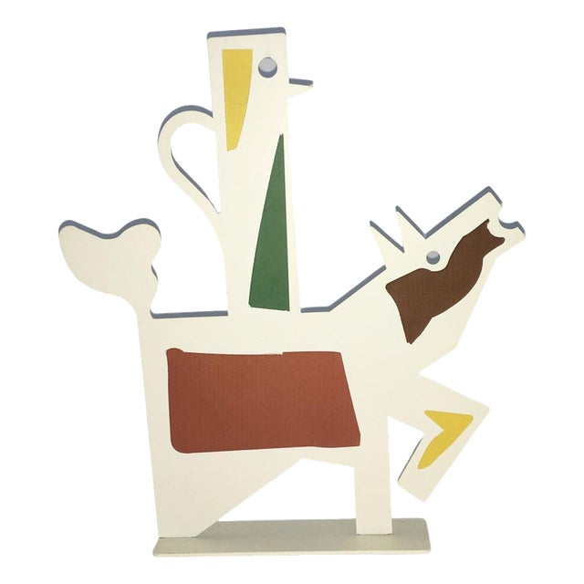 White Painted Metal Sculpture by Riccardo Dalisi, Italy, 1980s For Sale