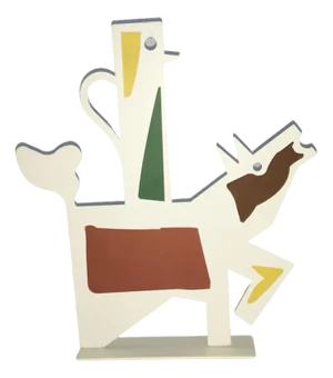 White Painted Metal Sculpture by Riccardo Dalisi, Italy, 1980s