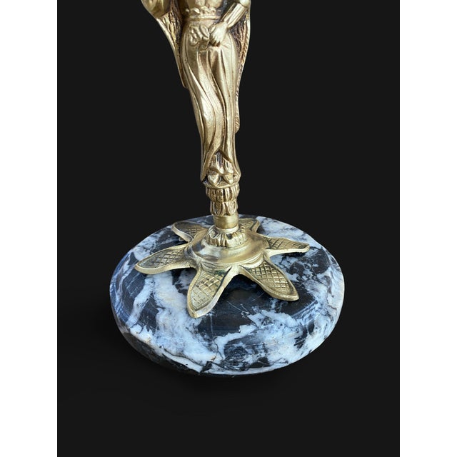 French Gilt Bronze and Marble Candleholders, 1800s, Set of 2 For Sale - Image 17 of 18