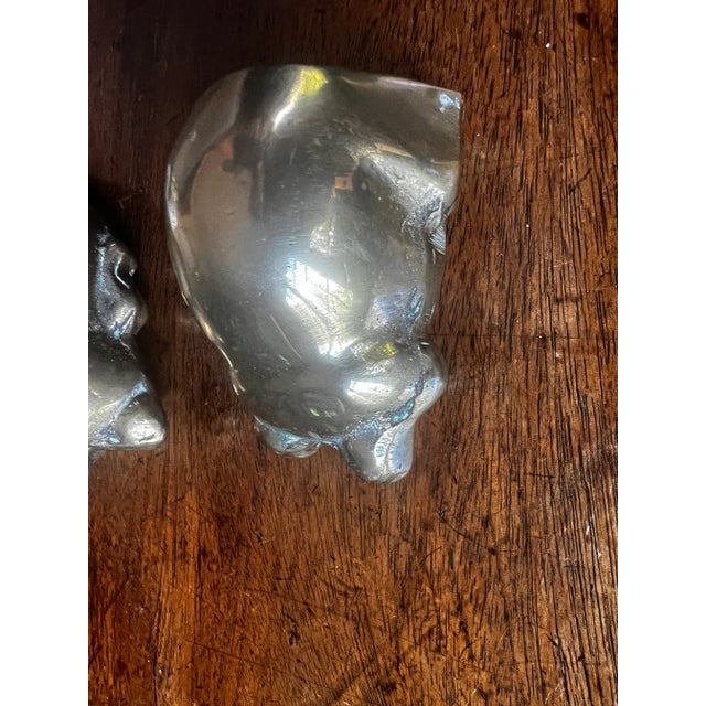 1980s 1980s Brass Frog Paperweights Set of 2 For Sale - Image 5 of 10