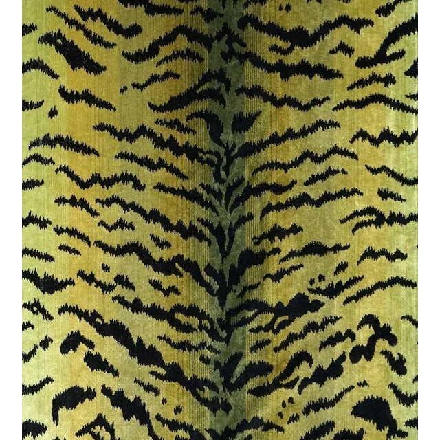 Sample - The House of Scalamandré Tigre Fabric, Greens & Black For Sale