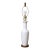1970s Mid Century Modern White Ceramic Table Lamp, Wood Base 29" Rewired For Sale