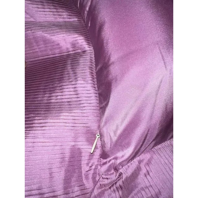 Orchid Pink Origami Pleated Silk Taffeta Crystal Pleat Decorative Pillow Sham For Sale - Image 4 of 4
