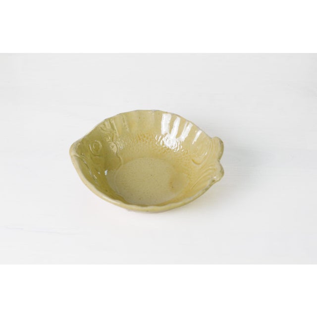 Ceramic 1950s Mid-Century Modern Aegitna Vallauris French Pottery Fish Bowl in Yellow Glaze For Sale - Image 7 of 15