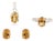 Prong Set Solitaire 6.4 Ct Citrine Silver Jewelry Set - Ring Pendant & Earrings, 4 Pieces For Sale