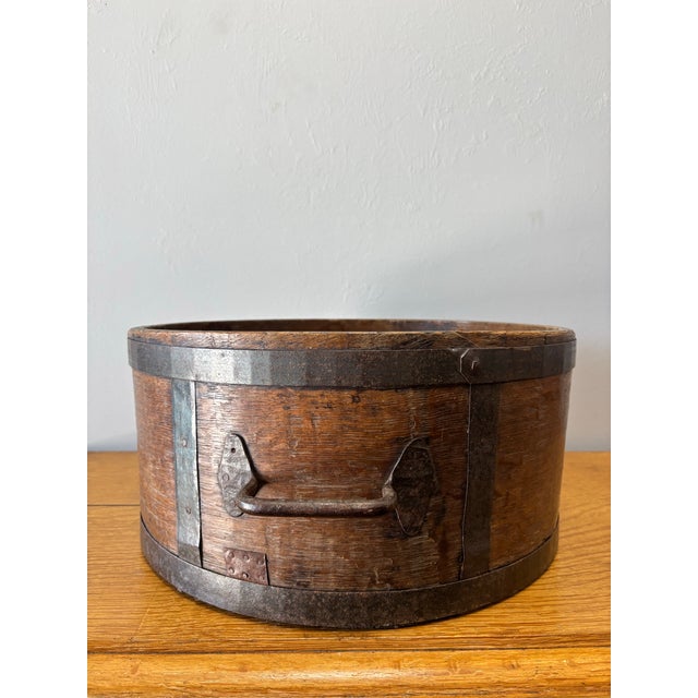 English 19th Century English Oak and Cast Metal Dry Grain Measure For Sale - Image 3 of 9