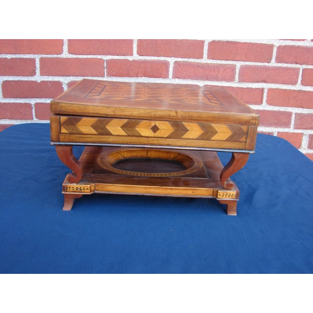 Late 19th Century 19th Century Italian Marquetry Necessaire Sewing Shaving Travel Box For Sale - Image 5 of 12