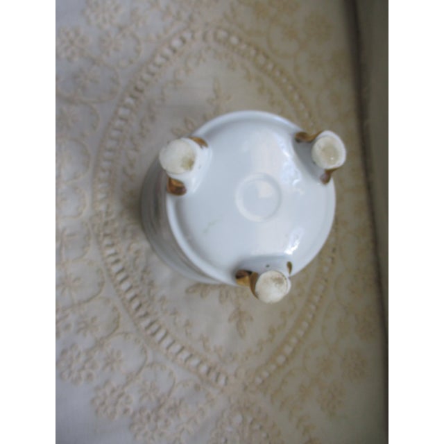 Pink Vintage French Country Design Footed Cachepot / Jardiniere Butterflies & Flower For Sale - Image 8 of 8