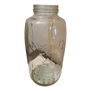 Vintage 5 Gallon Glass Mason’s Jar Eagle Star For Sale