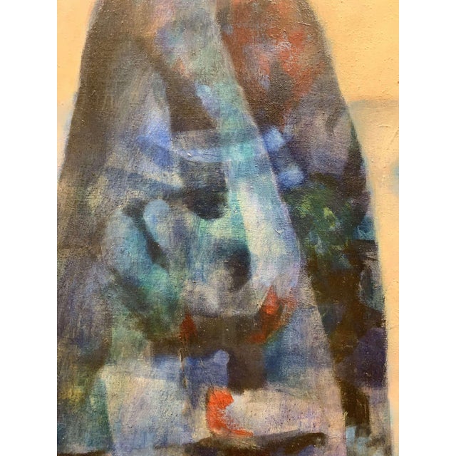 Blue South African Artist, 1970s, Large Painting on Canvas For Sale - Image 8 of 15