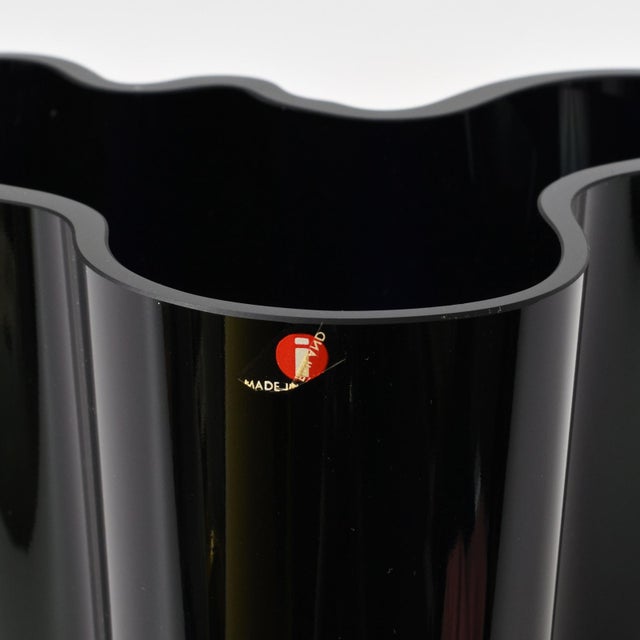 Dark Blue Savoy Vase in Glass by Alvar Aalto for Iittala, 1980s For Sale - Image 12 of 13