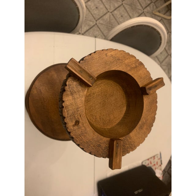 Wood Ashtray with Oak Shelf on Spiral Leg, 1920s For Sale - Image 7 of 18