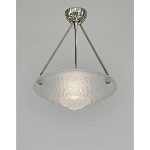 Muller Frères 1920s French Art Deco Pendant Light by Muller Freres France For Sale - Image 4 of 8