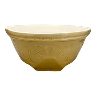 Vintage Cpca California Pottery Yellow Embossed Gripstand Mixing Bowl For Sale