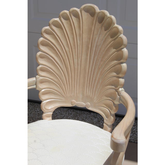 1980s Vintage Italian Hollywood Regency Grotto Shell-Back Dining Chairs - Set of 8 For Sale - Image 14 of 18