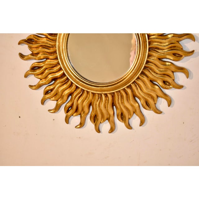 1960s Mid-Century Sunburst Mirror From France, Circa 1960 For Sale - Image 5 of 9