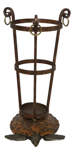 Maitland Smith Bronze Turtle Base Umbrella Stand