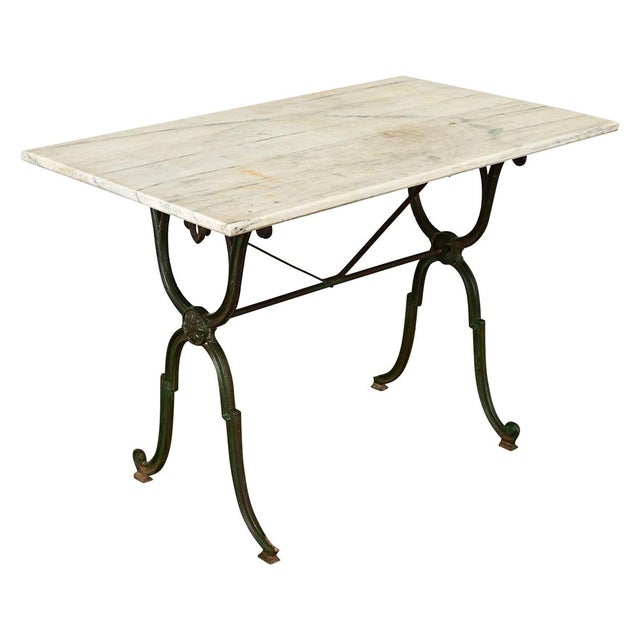 French 19th Century Marble & Cast Iron Bistro Table For Sale - Image 12 of 12