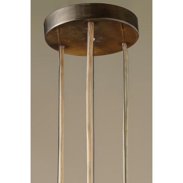 Glass Swedish Glass and Brass Pendant Light by Axel Annell, 1960s For Sale - Image 7 of 8