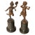 Pair Antique French Bronze Marble Putti Dancing Musicians Statues Sculpture 1860 For Sale - Image 9 of 13