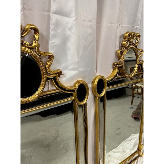 Louis XVI Style Gold Gilt Mirrors by LaBarge, a Pair For Sale In West Palm - Image 6 of 12