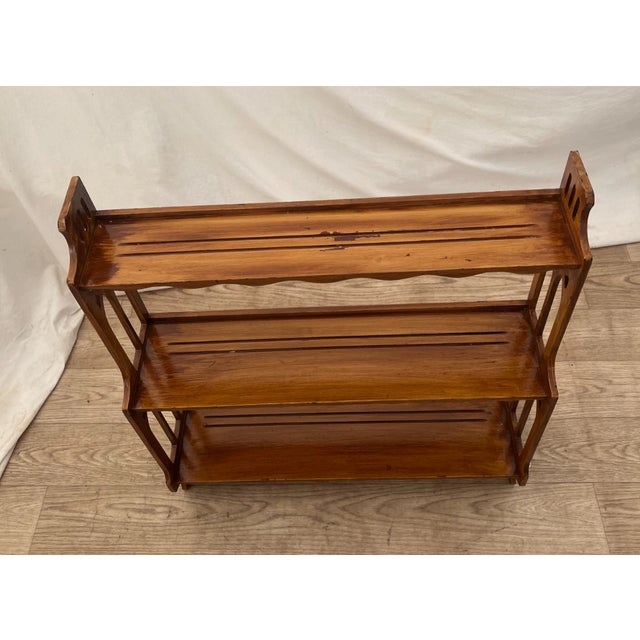 Victorian Antique Walnut Plate Shelf Small Book Display Free Standing or Wall Mount For Sale - Image 3 of 11
