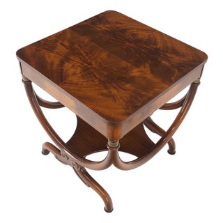 Flame Carved Mahogany Regency Style Lamp Side Table Stand Clean! For Sale