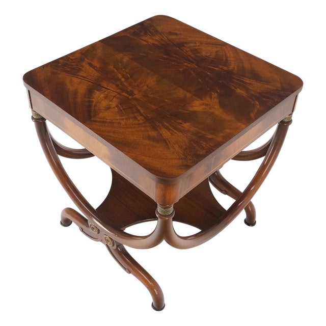 Flame Carved Mahogany Regency Style Lamp Side Table Stand Clean! For Sale