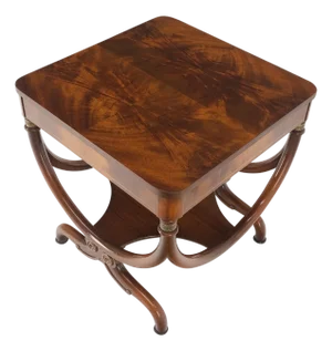 Flame Carved Mahogany Regency Style Lamp Side Table Stand Clean!