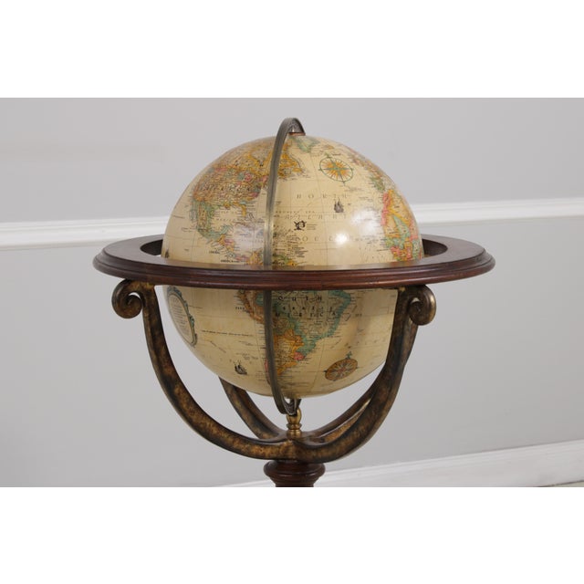 Traditional Maitland Smith Replogle Globe on Mahogany Stand For Sale - Image 3 of 16