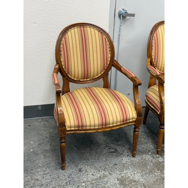 Ethan Allen Ethan Allen Francesca French Louis XVI Upholstered Armchairs, Pair For Sale - Image 4 of 12
