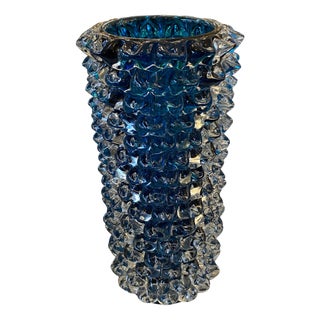 Blue Murano Glass Rostrato Vase by Murano for Murano, 1980s For Sale