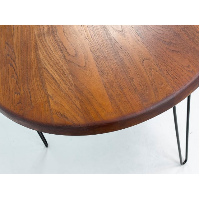 Round Dining Table in Teak with Steel Legs, 1970s For Sale - Image 6 of 18