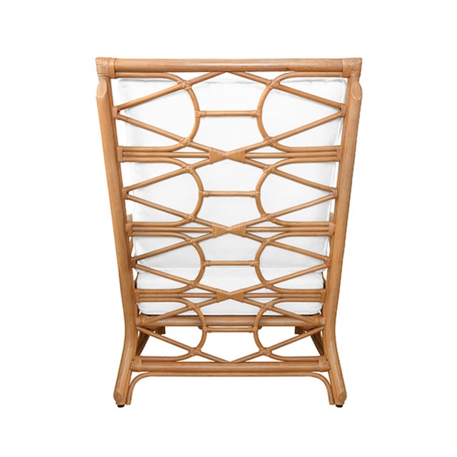 Matthew Izzo Worlds Away Auburn Rattan Club Chair | Chairish