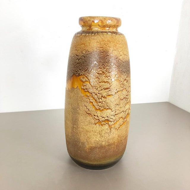Large Pottery Fat Lava Multi-Color 284-47 Floor Vase attributed to Scheurich, 1970s For Sale - Image 4 of 17