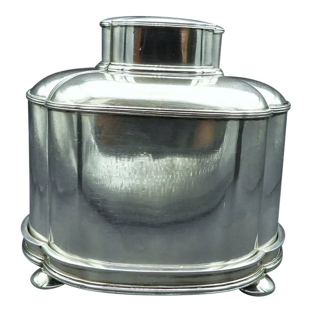 1920s Antique Hunt Diederich Silver Trompe l'Oeil Tea Caddy- 5 Piece Box For Sale