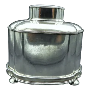 1920s Antique Hunt Diederich Silver Trompe l'Oeil Tea Caddy- 5 Piece Box