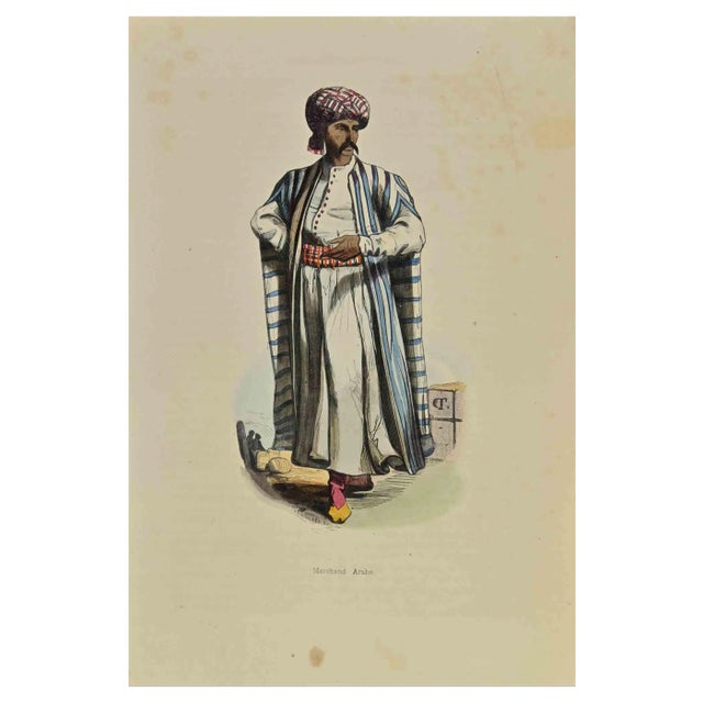 Auguste Wahlen, Arab Merchant, Lithograph, 1844 For Sale