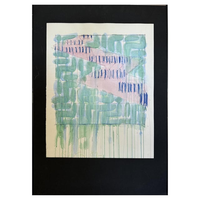 Chartreuse Richard Smith, 1982, Gouache and Pencil For Sale - Image 8 of 8