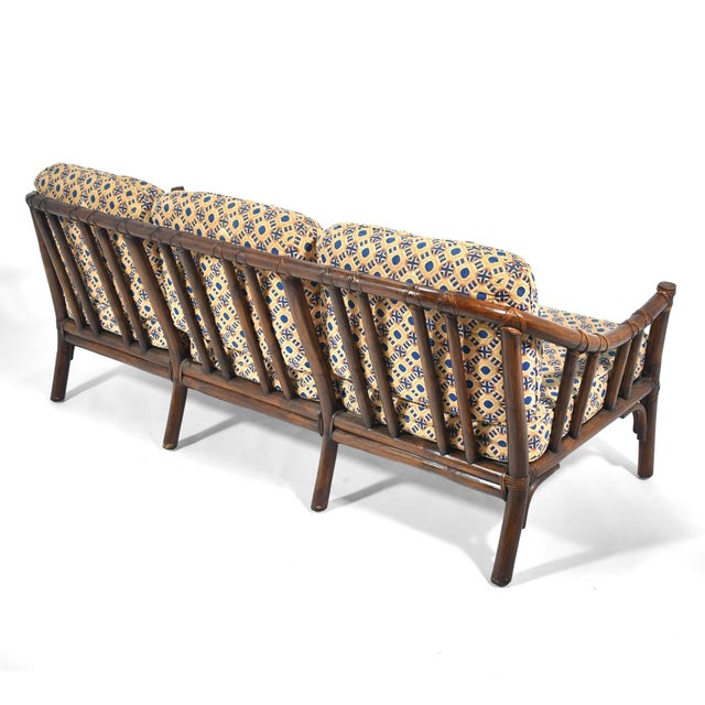 Coffee McGuire C-1 Rattan Three-Seat Sofa For Sale - Image 8 of 12