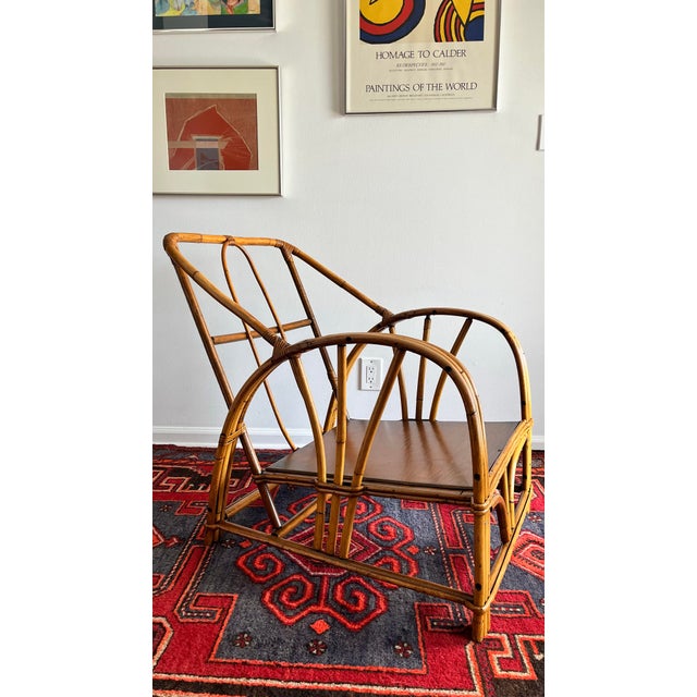 1950s -Century Bamboo & Rattan Lounge Chair For Sale - Image 9 of 10