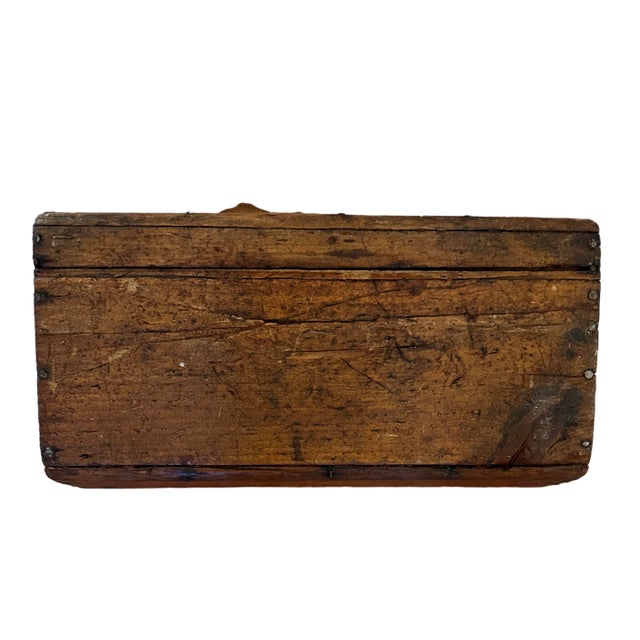 Early 19th Century Early 19th Century Antique French Provincial Country Wooden Storage Caddy Tool Box For Sale - Image 5 of 5